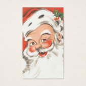 Vintage Kerstmis, Jolly Santa Claus met glimlach Visitekaartje (Voorkant)