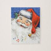 Vintage Kerstmis, Jolly Santa Claus met Muziek Legpuzzel (Verticaal)
