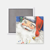 Vintage Kerstmis, Jolly Santa Claus met Muziek Magneet (Voorkant / Achterkant)