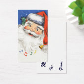 Vintage Kerstmis, Jolly Santa Claus met Muziek Visitekaartje (Bureau)