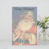 Vintage Kerstmis, Jolly Santa Claus met speelgoed Briefpapier (Staand voorkant)