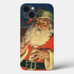 Vintage Kerstmis, Jolly Santa Claus met speelgoed Case-Mate iPhone Case