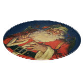 Vintage Kerstmis, Jolly Santa Claus met speelgoed Snijplank (Hoek)