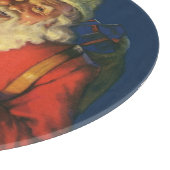 Vintage Kerstmis, Jolly Santa Claus met speelgoed Snijplank (Hoek)