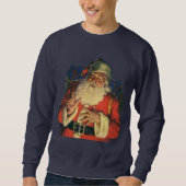 Vintage Kerstmis, Jolly Santa Claus met speelgoed Trui (Voorkant)