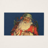 Vintage Kerstmis, Jolly Santa Claus met speelgoed Visitekaartjes (Voorkant)