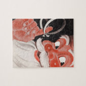 Vintage Kerstmis, Jolly Santa Claus met String Legpuzzel (Horizontaal)