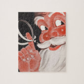 Vintage Kerstmis, Jolly Santa Claus met String Legpuzzel (Verticaal)