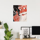 Vintage Kerstmis, Jolly Santa Claus met String Poster (Thuiskantoor)