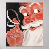Vintage Kerstmis, Jolly Santa Claus met String Poster (Voorkant)