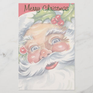 Vintage Kerstmis, Jolly Santa Claus met zijn Pet Briefpapier