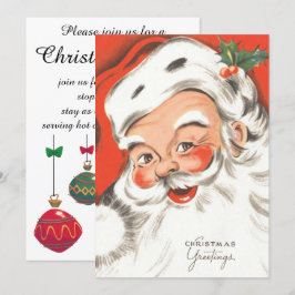 Vintage Kerstmis, Jolly Santa Claus Uitnodiging