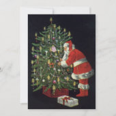 Vintage Kerstmis, Jolly Santa Claus Uitnodiging (Voorkant)