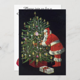 Vintage Kerstmis, Jolly Santa Claus Uitnodiging