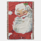 Vintage Kerstmis, Jolly Santa Claus Winking Deken (Voorkant Verticaal)