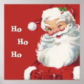 Vintage Kerstmis, Jolly Santa Claus Winking Poster (Voorkant)