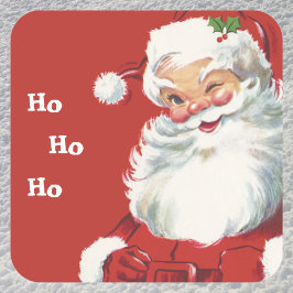 Vintage Kerstmis, Jolly Santa Claus Winking Vierkante Sticker