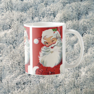 Vintage Kerstmis, Jolly Winking Santa Claus Koffiemok