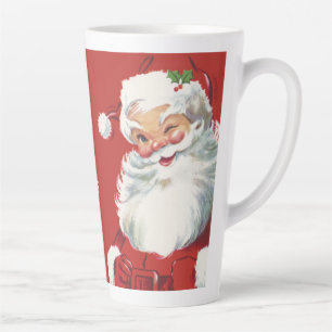 Vintage Kerstmis, Jolly Winking Santa Claus Latte Mok