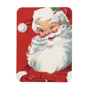 Vintage Kerstmis, Jolly Winking Santa Claus Magneet