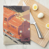 Vintage Kerstmis, jongen die speelt met speelgoedt Theedoek (Quarter Fold)