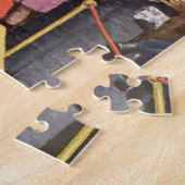 Vintage Kerstmis, jongen op kerstmantel Legpuzzel (Zijkant)