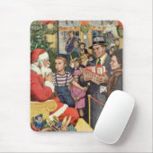 Vintage Kerstmis, jongen op kerstmantel Muismat (Met muis)