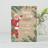 Vintage kerstmis kaart (Staand voorkant)