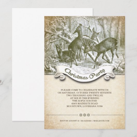 Vintage Kerstmis Kaart (Voorkant / Achterkant)