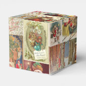 Vintage Kerstmis Kaarten Holiday Pattern Bedankdoosjes (Achterkant)