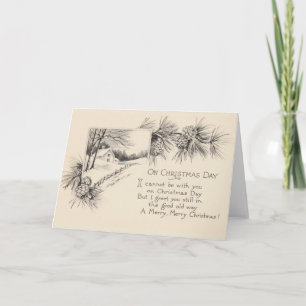 Vintage Kerstmis kan niet bij je Kaart zijn