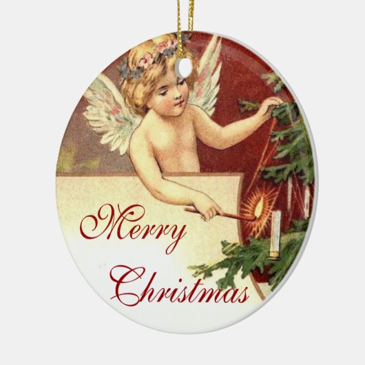 Vintage Kerstmis Keramisch Ornament (Links)