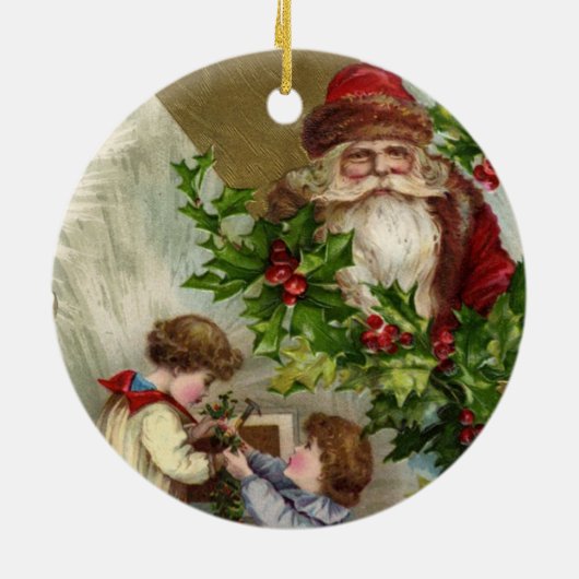 Vintage Kerstmis Keramisch Ornament (Achterkant)