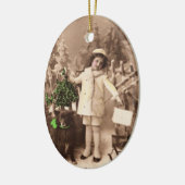 Vintage Kerstmis Keramisch Ornament (Links)