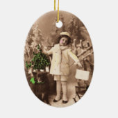 Vintage Kerstmis Keramisch Ornament (Achterkant)