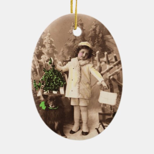 Vintage Kerstmis Keramisch Ornament (Achterkant)