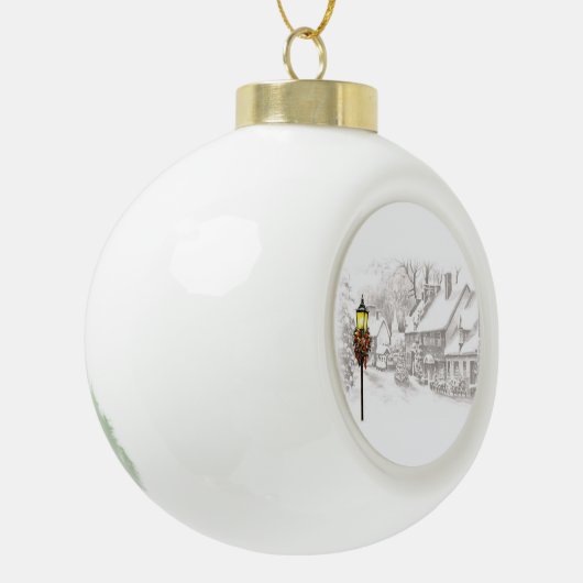 Vintage Kerstmis Keramische Bal Ornament (Links)