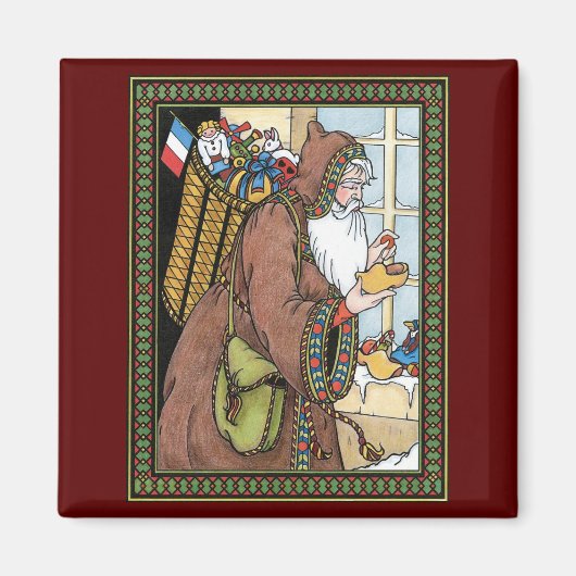 Vintage Kerstmis, kerstcadeautjes voor kerstcadeau Magneet (Voorkant)