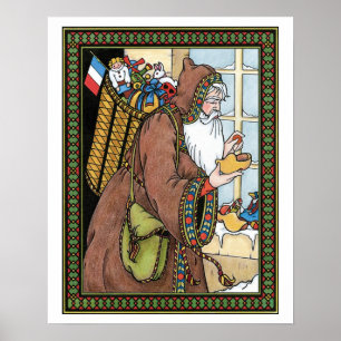 Vintage Kerstmis, kerstcadeautjes voor kerstcadeau Poster