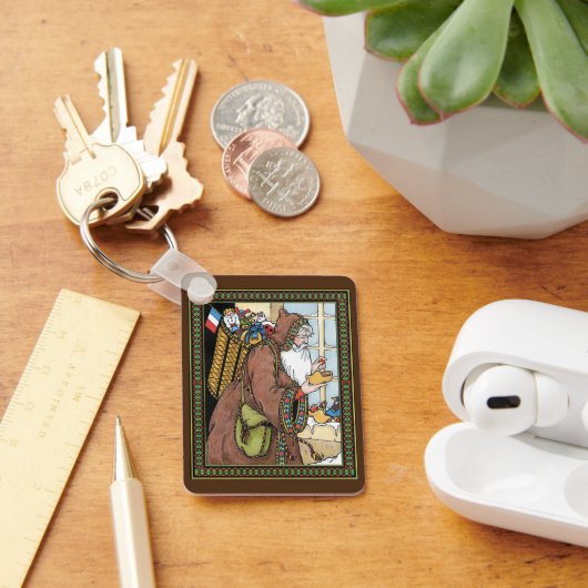 Vintage Kerstmis, kerstcadeautjes voor kerstcadeau Sleutelhanger (Bureau)