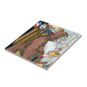 Vintage Kerstmis, kerstcadeautjes voor kerstcadeau Tegeltje (Zijkant)