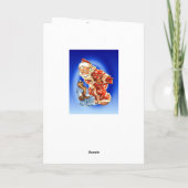 Vintage Kerstmis, Kerstman charmeur Feestdagen Kaart (Achterkant)