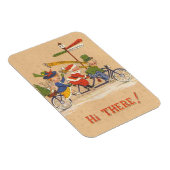 Vintage Kerstmis, kerstman die een fiets bestuurt Magneet (Rechterzijde)