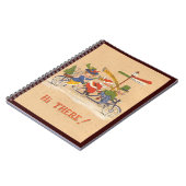 Vintage Kerstmis, kerstman die een fiets bestuurt Notitieboek (Linkerzijde)