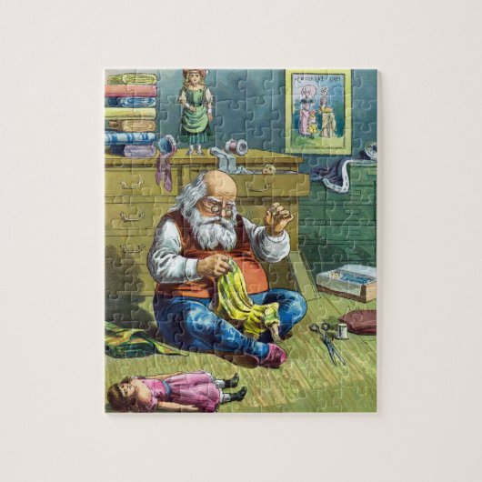 Vintage Kerstmis, kerstman die Speelgoed Dolls maa Legpuzzel (Verticaal)