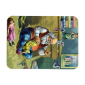 Vintage Kerstmis, kerstman die Speelgoed Dolls maa Magneet (Horizontaal)