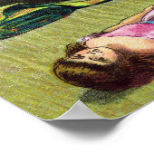 Vintage Kerstmis, kerstman die Speelgoed Dolls maa Poster (Hoek)