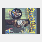 Vintage Kerstmis, kerstman en zijn werk Inpakpapier Vel (Voorkant)