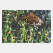 Vintage Kerstmis, kerstman en zijn werk Inpakpapier Vel (Voorkant 2)