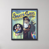 Vintage Kerstmis, kerstman en zijn werkboek Canvas Afdruk (Voorkant)